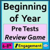 Back to School Middle School Math Pre Assessment Pretest Review Activity BUNDLE