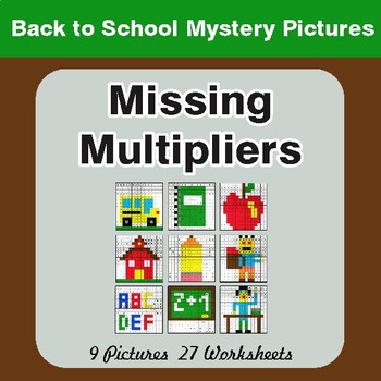 Back to School: Missing Multipliers - Color-By-Number Math Mystery Pictures