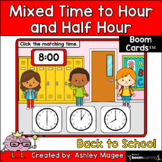 Back to School Mixed Time to the Hour/Half Hour Boom Cards
