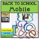 Back to School Mobile and Goal Setting Activity