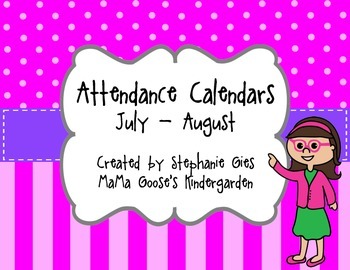 Preview of Back to School Monthly Attendance Calendars/Forms