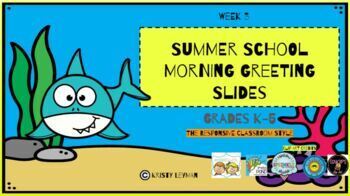 Preview of Back to School Morning Meeting Slides for the Responsive Classroom Beach Theme