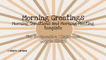 Preview of Back to School Morning Meeting for The Responsive Classroom Google Slides Boho
