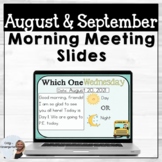 Back to School Morning Message Slides | Kindergarten Meeting 