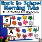 Back to School Morning Tubs for Preschool - August Morning