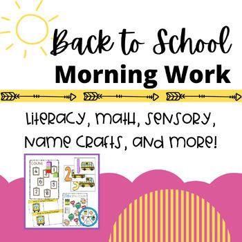 Preview of Back to School Morning Work