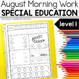 August Morning Work Special Education