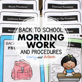 Back to School Morning Work and Classroom Procedure Book i