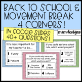 Back to School, Movement Break 4 Corners Game (in Google Slides!)