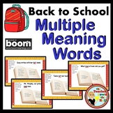 Back to School Multiple Meaning Words Boom Cards Digital V