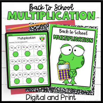 Preview of Back to School Multiplication  2 Digits x 2 Digits | Digital and Print Resource