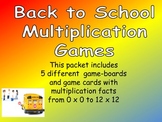 Back to School Multiplication Games- All Facts from 0 x 0 