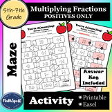 Multiplying Positive Fractions MAZE - 5th-7th Grade Math -