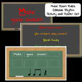 Back to School Music Room Rules Editable Rhythm Activity