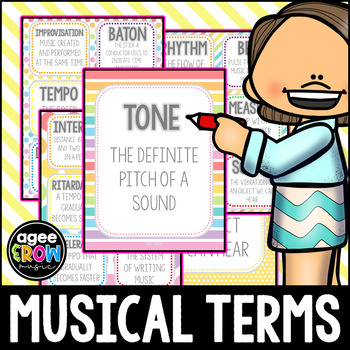 Preview of Back to School Music Term Cards and Posters