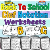 Back to School Music Worksheets | Back to Clef Notation Ac