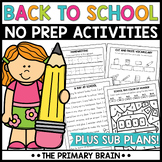 Back to School NO PREP Activities Pack | Emergency Sub Plans