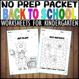 Back to School NO PREP Math and Literacy Packet - workshee