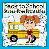 Back to School NO PREP Printables - 3rd Grade Math & Liter