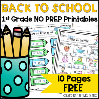 Preview of Back to School NO PREP for First Grade FREE  August and September