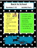 Back to School - NUMBERS 1-10 Activity Pack