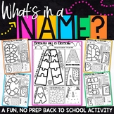Back to School Name Activity | Back to School Get to Know 