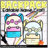 Back to School Name Craft EDITABLE Backpack Craft