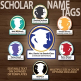 Back to School Name Tags as Boys & Girl Scholars | Editabl