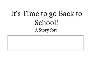 Preview of Back to School/New School Social Story