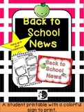 Back to School News for the First Day of School