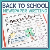 Back to School Newspaper Writing Activity (Print and Digital)