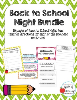 Preview of Back to School Night Activity Bundles