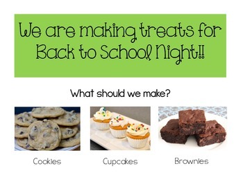 Preview of Back to School Night Baking Activity {FREEBIE}