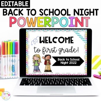 Preview of Back to School Night Editable PowerPoint Meet the Teacher