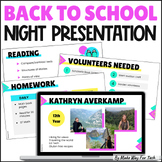 Back to School Night Google Slides |Meet the Teacher Templ