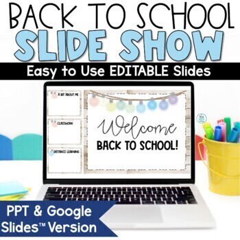 Preview of Back to School Night Google Slides Open House Meet Teacher PowerPoint Editable