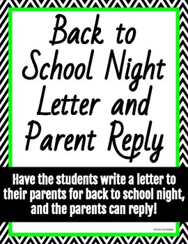 Preview of Back to School Night Letter