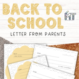 Back to School Night Letter From Parents to Student