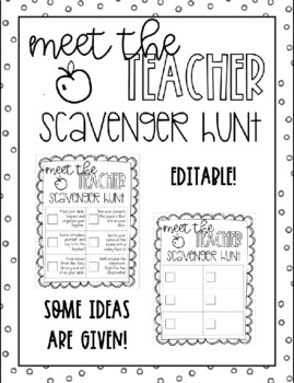 Preview of Back to School Night / Meet the Teacher Classroom Scavenger Hunt