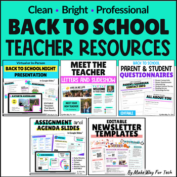 Preview of Back to School Night | Meet the Teacher Template Editable | Daily Agenda Slides