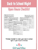 Back to School Night / Open House Checklist