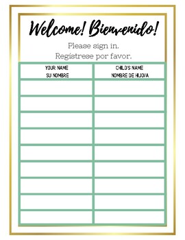 Preview of Back to School Night/Open House Sign In Sheet