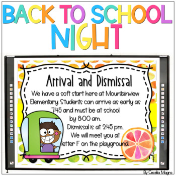 Preview of Back to School Night PowerPoint Templates Open House Curriculum Night Editable