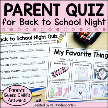 Back to School Night Parent Quiz by KC Kindergarten | TpT