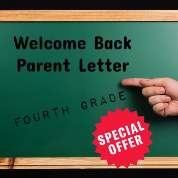 Preview of Back to School Night - Parent Welcome Letter - Fourth Grade