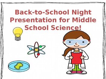 Preview of Back-to-School Night PowerPoint for Middle School Science- Editable