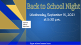 Back to School Night Powerpoint (English and Spanish)- Cul