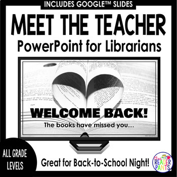 Preview of Back to School Night Presentation Template - For School Librarians