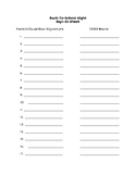 Back-to-School Night Sign-In Sheet