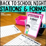 Back to School Night Stations and Forms EDITABLE